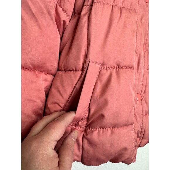 Old Navy Girls Small Better Frost Free Puffer Jacket Antique Coral Faux Fur - Picture 5 of 16